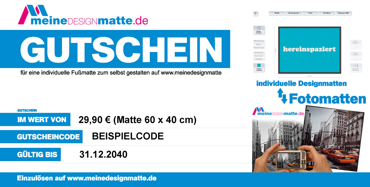 Gutschein meinedesignmatte.de