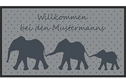 Fußmatte Familie mit Namen personalisiert Elefanten Wunschnamen individuell