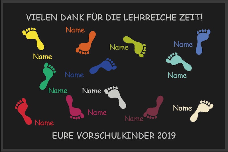 Fußmatte Vorschulkinder Füße – Lehrreiche Zeit – Variante 01
